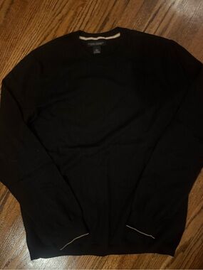 Black Cotton Cashmere Crewneck Sweater by Banana Republic